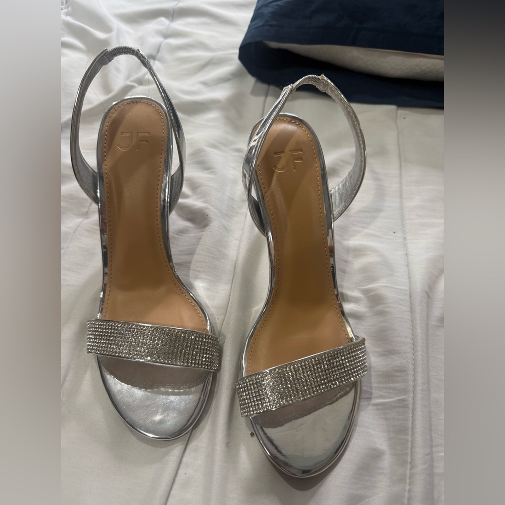 Glam silver heels